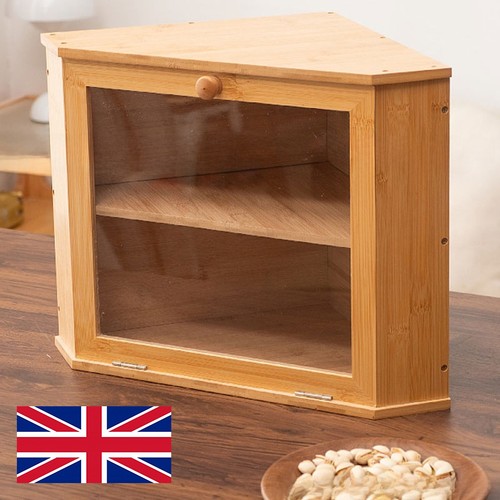 Corner bamboo bread bin - corner, double