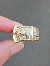 9ct Gold Diamond Buckle Ring (