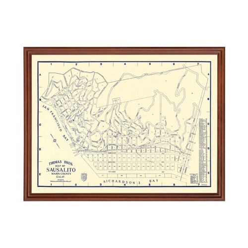 Old map sausalito ca 1920 - map,