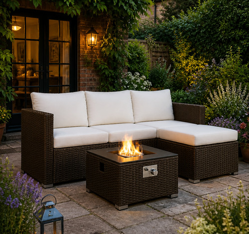 Corner rattan garden - rattan, furniture