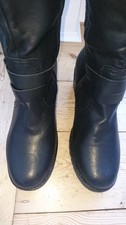 PAVERS RELIFE BLACK KNEE HIGH FAUX LEATHER BOOTS - SIZE 7