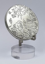 Flora by Gucci "The Flora Garden" double sided ladies silver compact mirror