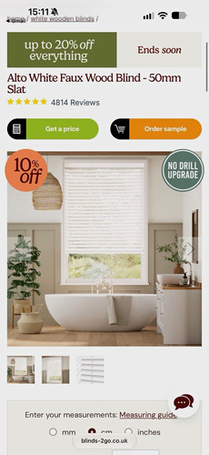 Blinds 2go alto white faux - white,