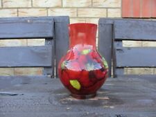 MOORCROFT  POTTERY . FLAMBE CLEMATIS PATTERN VASE