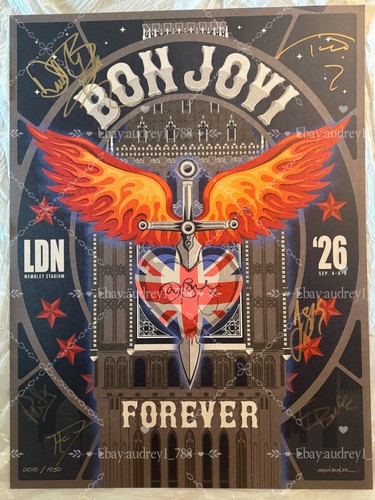 Bon jovi hand signed - bon, poster