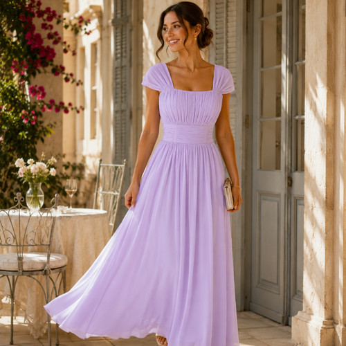 Chiffon gown prom dress - chiffon,