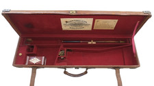 BRASS MOUNTED 16 BORE GUN CASE WILLIAM POWELL WITH ROD shotgun slip