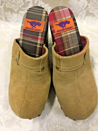 Suede wedge mule shoes - suede, 8