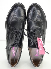Black Brogue Shoes Womens Girls Oxford Dress Office School Smart UK 6 Vera Blum