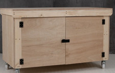 Arbor Wooden Work Bench 18mm Eucalyptus Hardwood Ply Top With Lockable Cupboard 