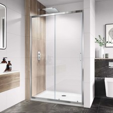 SILVER FRAMED 1000 X 1850 X 6MM SLIDING SHOWER DOOR
