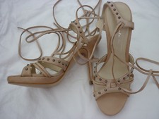 Ladies leather  studded shoes NOT WORN DOLCIS high heel sandals  size 3