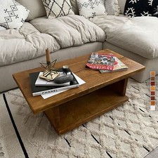 Rustic Coffee Table Pinewood Coffee Table Wood Side Table with sleeper feet