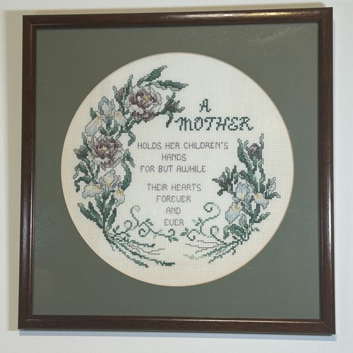 Framed cross stitch sampler - framed,