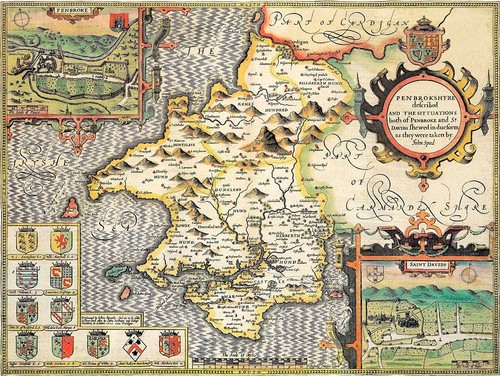 1610 county map pembrokeshire - county,
