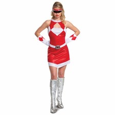 Red Ranger Deluxe Power Rangers Mighty Morphin Superhero Adult Womens Costume