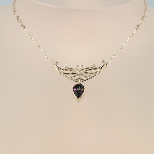 Mystic topaz silver necklace - topaz,