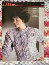 Ladies Robin Chunky Sweater Knitting Pattern. 13588 Used
