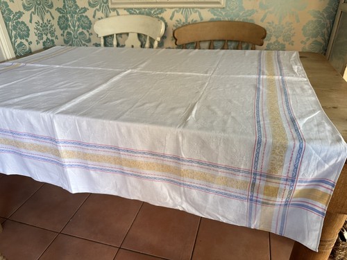 Vintage white cotton damask - white,