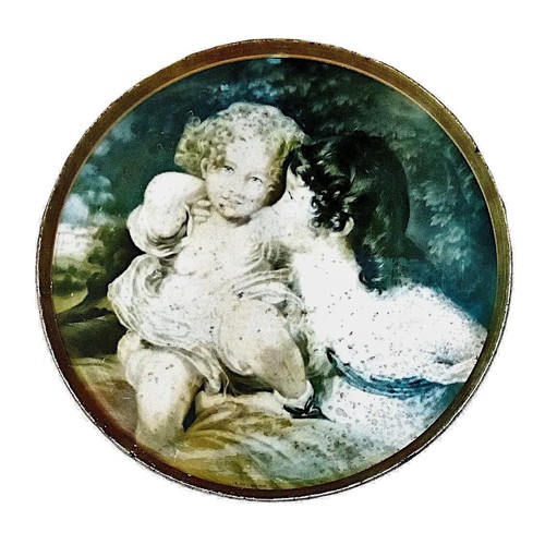 Round picture metal tray from