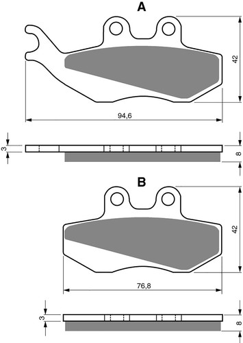 Brake disc pads front h - disc, r/h