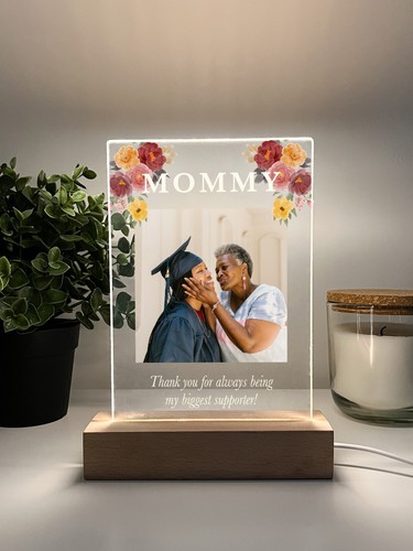 Personalized led wood base - personalized,