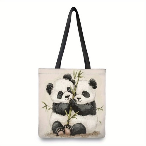 Rustic panda tote bag - tote, –