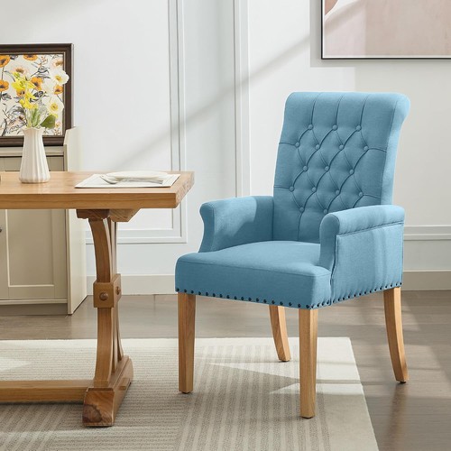 Fabric dining chair - fabric, arms