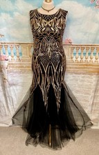 Gatsby Dress 14 16 Black Gold