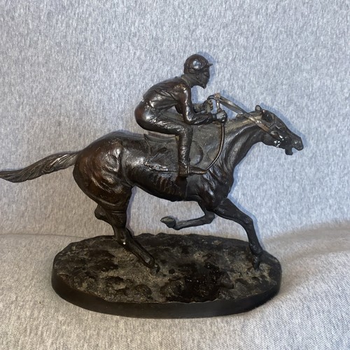 Bronze horse racing sculpture - racing,