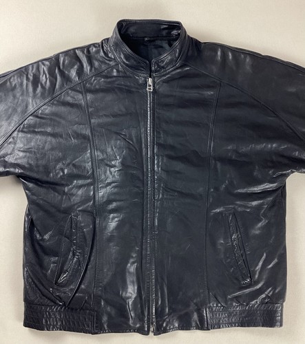 Vintage leather bomber jacket - leather,