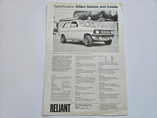 Reliant kitten specification - kitten,