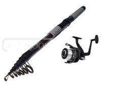 TELESCOPIC FISHING BEACHCASTER ROD 12FT + SHAKESPEARE REEL & LINE , SEA BEACH