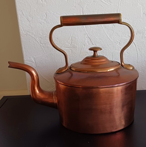 Antique copper kettle stamped - copper,