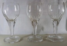 Three vintage cut wine glasses.  (951)