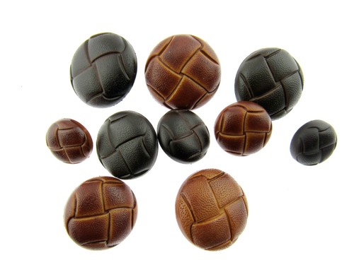 Leather look coat buttons - leather,