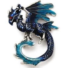 Dragon brooch with rhinestone - dragon,