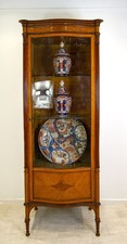 Antique Satinwood-Inlaid Vitrine Cabinet – Display Showcase, 19th Century UK