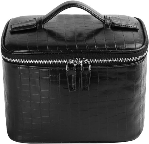 Makeup bag leather vanity - bag,leather,