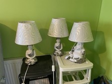 3 Buddha Lamps With White Shades