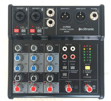 Citronic U-PAD Compact Mixer + 24 Bit USB Mic or Guitar or Line input 4 Channels