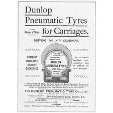 DUNLOP Pneumatic Tyres - Victorian Advert 1897