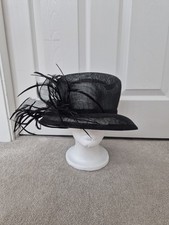 Black Wedding Hat Races Occasion Funeral Feathers