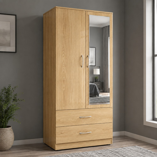 Modern wooden wardrobe door - wooden, 2