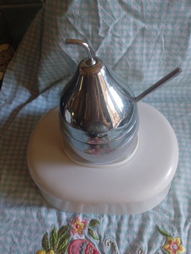 Pear shaped chrome condiment - shaped,
