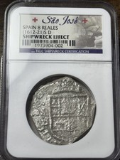 1612-1621 S D Spain 8 Reales Sao Jose Shipwreck Recovery NGC Certified