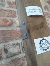 POST SUPPORT Fence Wall Pergola Base Bracket Shoe 3mm Steel 4 Pack 4"