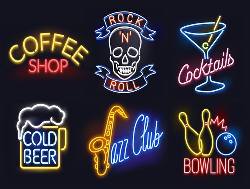 Shop neon print - shop,