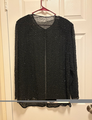 Vintage black chiffon jacket - black,