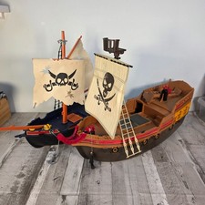 Playmobil Pirate Galleon 5135 & 5810 Pirate Corsair Ship With Figures & Weapons